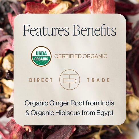 Rishi Tea Elderberry Healer Herbal Tea | USDA Organic Direct Trade Sachet Tea Bags, Certified Kosher, Caffeine Free Elderberry with Ginger Root, Hibiscus Flowers, & Licorice Root | 15 Count (Pack of 6) in Saudi Arabia