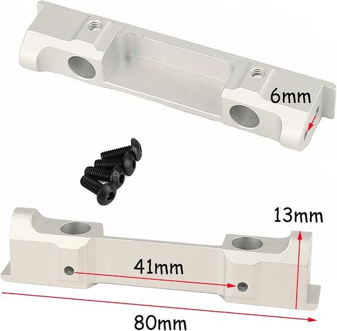 Aluminum Alloy Front Rear Bumper Mounting Mount for 1/10 RC Crawler Axial SCX10 Pro Car DIY Chassis Frame Kit Metal Upgrade Part (Silver) in Saudi Arabia