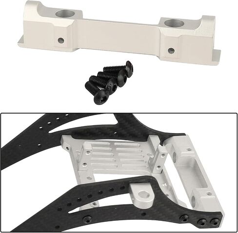 Aluminum Alloy Front Rear Bumper Mounting Mount for 1/10 RC Crawler Axial SCX10 Pro Car DIY Chassis Frame Kit Metal Upgrade Part (Silver) in Saudi Arabia