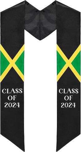 Jamaica Graduation Stole Sash Class of 2024 Jamaica Flag Stole Sash Countries Honor Stole Sash for Study Aboard International Jamaica Student Accessories in Saudi Arabia