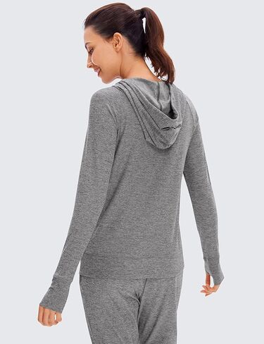 CRZ YOGA Women's Hoodie Long Sleeve Shirts Running Workout Top Pullover Sweatshirts with Pocket in Saudi Arabia