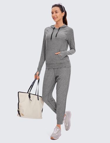 CRZ YOGA Women's Hoodie Long Sleeve Shirts Running Workout Top Pullover Sweatshirts with Pocket in Saudi Arabia
