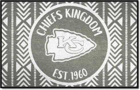 سجادة FANMATS 26173 Kansas City Chiefs Southern Style Starter Mat - 19 بوصة. × 30 بوصة. | سجادة ديكور المنزل لمحبي الرياضة وبساط خلفي باللون الرمادي in Saudi Arabia