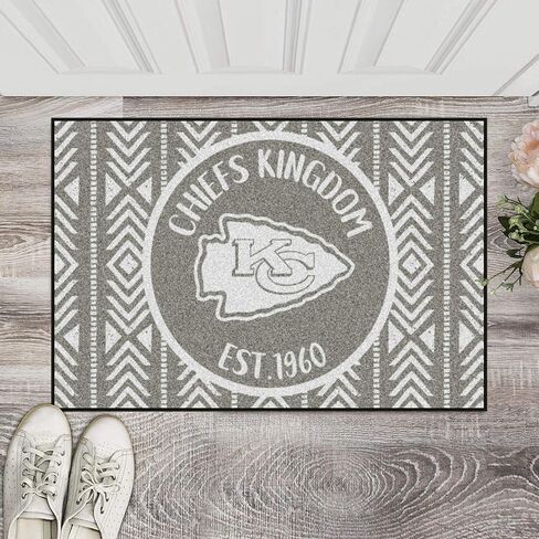 سجادة FANMATS 26173 Kansas City Chiefs Southern Style Starter Mat - 19 بوصة. × 30 بوصة. | سجادة ديكور المنزل لمحبي الرياضة وبساط خلفي باللون الرمادي in Saudi Arabia