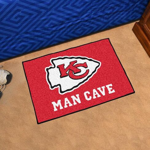 FANMATS 14321 Kansas City Chiefs Man Cave Starter Mat Accent Rug - 19in. x 30in. | Sports Fan Home Decor Rug and Tailgating Mat in Saudi Arabia