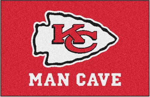 FANMATS 14321 Kansas City Chiefs Man Cave Starter Mat Accent Rug - 19in. x 30in. | Sports Fan Home Decor Rug and Tailgating Mat in Saudi Arabia