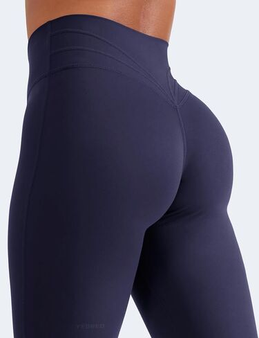 YEOREO Women Flare Leggings Short Inseam Lynnie Bootcut Yoga Workout Pants High Waist Bell Bottom Workout Legging Navy S in Saudi Arabia