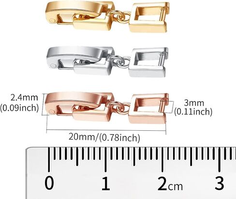 White Gold/Gold/Rose Gold Plated 3pcs Fold Over Clasp set for Bracelet or Necklace Jewelry Extender in Saudi Arabia