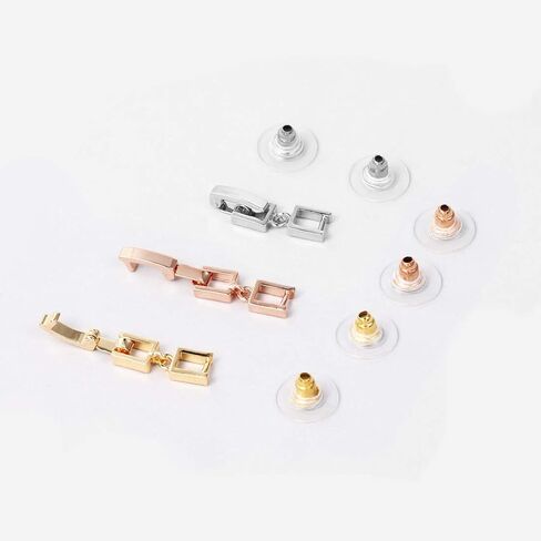 White Gold/Gold/Rose Gold Plated 3pcs Fold Over Clasp set for Bracelet or Necklace Jewelry Extender in Saudi Arabia