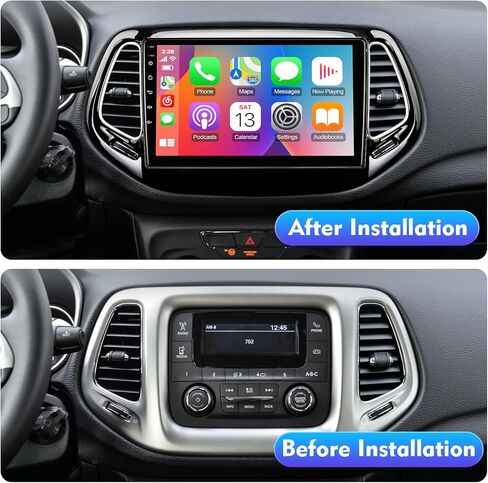 10.1-inch Android 12 Double Din Car Stereo for Jeep Compass 2 MP 2017-2019 IPS Touchscreen Screen Car Radio with Carplay & Android Auto Support Backup Camera GPS FM Navi BT SWC in Kuwait
