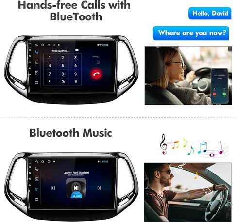 10.1-inch Android 12 Double Din Car Stereo for Jeep Compass 2 MP 2017-2019 IPS Touchscreen Screen Car Radio with Carplay & Android Auto Support Backup Camera GPS FM Navi BT SWC in Kuwait