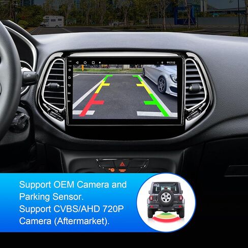 10.1-inch Android 12 Double Din Car Stereo for Jeep Compass 2 MP 2017-2019 IPS Touchscreen Screen Car Radio with Carplay & Android Auto Support Backup Camera GPS FM Navi BT SWC in Kuwait