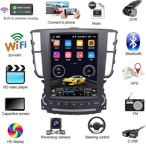 لـ Acura TL 2004-2008 Android 12 راديو ستيريو للسيارة 9.7 بوصة طراز تسلا شاشة IPS عمودية تعمل باللمس مع ملاحة GPS DSP مشغل وسائط متعددة للسيارة مدمج في Android AUTO Wireless Carplay، بلوتوث (4+64 جيجابايت) in Kuwait