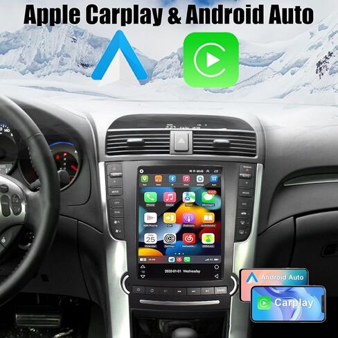لـ Acura TL 2004-2008 Android 12 راديو ستيريو للسيارة 9.7 بوصة طراز تسلا شاشة IPS عمودية تعمل باللمس مع ملاحة GPS DSP مشغل وسائط متعددة للسيارة مدمج في Android AUTO Wireless Carplay، بلوتوث (4+64 جيجابايت) in Kuwait