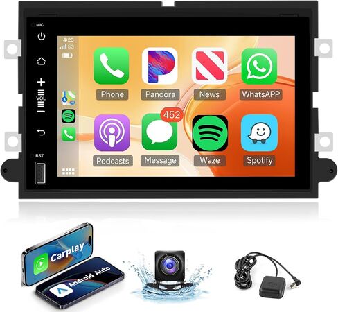 2G 64G Android Stereo Radio Carplay for Ford F150 F250 F350 Fusion Edge Explorer Taurus Freestar, Rimoody 7" Touch Screen Bluetooth GPS Navigation WiFi FM Radio + Backup Camera in Saudi Arabia