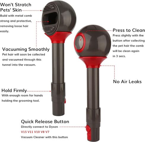 مجموعة أدوات العناية بالحيوانات الأليفة من أجل دايسون - أداة تهذيب شعر الحيوانات الأليفة وفرشاة تساقط الشعر وخرطوم تمديد للمكنسة الكهربائية Dyson GEN5 G5 V15 V12 V11 V10 V8 V7 in Kuwait