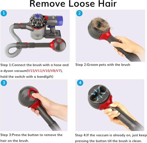 مجموعة أدوات العناية بالحيوانات الأليفة من أجل دايسون - أداة تهذيب شعر الحيوانات الأليفة وفرشاة تساقط الشعر وخرطوم تمديد للمكنسة الكهربائية Dyson GEN5 G5 V15 V12 V11 V10 V8 V7 in Kuwait