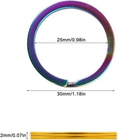 حلقات مفاتيح، 30 قطعة 1.18 بوصة (30 مم) حلقات مفاتيح مقسمة مستديرة لسلاسل المفاتيح والمنزل والسيارة المعدنية الكبيرة وعلامات حلقية للكلاب in Kuwait
