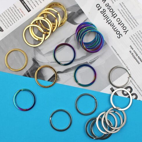 حلقات مفاتيح، 30 قطعة 1.18 بوصة (30 مم) حلقات مفاتيح مقسمة مستديرة لسلاسل المفاتيح والمنزل والسيارة المعدنية الكبيرة وعلامات حلقية للكلاب in Kuwait