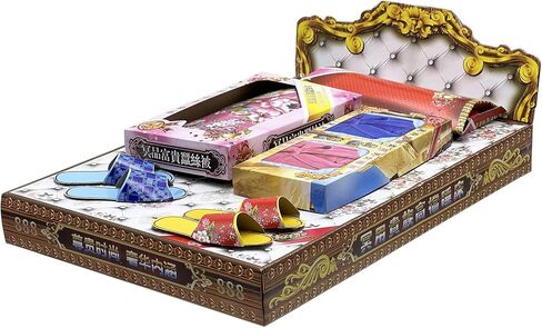 Ancestor Money - Chinese Joss Paper Twin Bed Papercraft, Sacrificial Supplies for Ancestor Deceased Family During Hungry Ghost Festival All Souls Day in Saudi Arabia