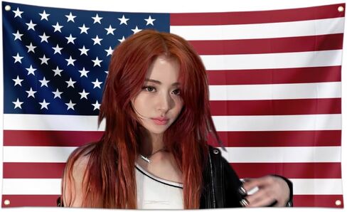 LE SSERAFIM America Flag 3x5FT CHAEWON Tapestry, Funny Flag Kpop Room Merch, Gift for Lesserafim Fearnot K-pop Fan Gift, College Dorm Wall Decor (aa) in Saudi Arabia