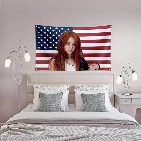 LE SSERAFIM America Flag 3x5FT CHAEWON Tapestry, Funny Flag Kpop Room Merch, Gift for Lesserafim Fearnot K-pop Fan Gift, College Dorm Wall Decor (aa) in Saudi Arabia