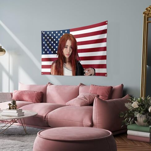 LE SSERAFIM America Flag 3x5FT CHAEWON Tapestry, Funny Flag Kpop Room Merch, Gift for Lesserafim Fearnot K-pop Fan Gift, College Dorm Wall Decor (aa) in Saudi Arabia