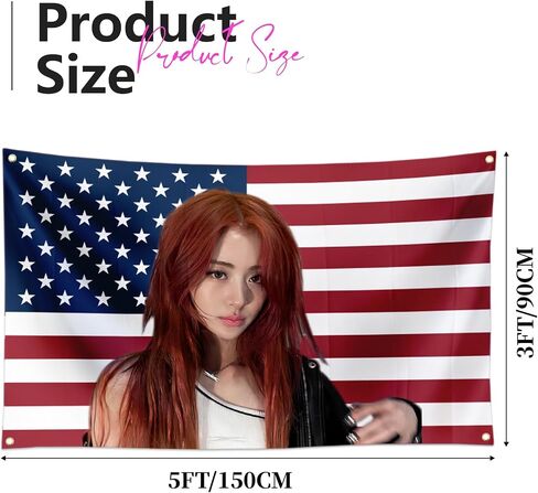 LE SSERAFIM America Flag 3x5FT CHAEWON Tapestry, Funny Flag Kpop Room Merch, Gift for Lesserafim Fearnot K-pop Fan Gift, College Dorm Wall Decor (aa) in Saudi Arabia