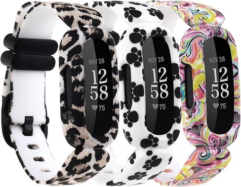 Compatible with Fitbit Ace 3 Bands for Kids, Soft Pattern Printed Floral Band Accessories Wristbands Replacement for Fitbit Ace 3 Boys Girls in Saudi Arabia