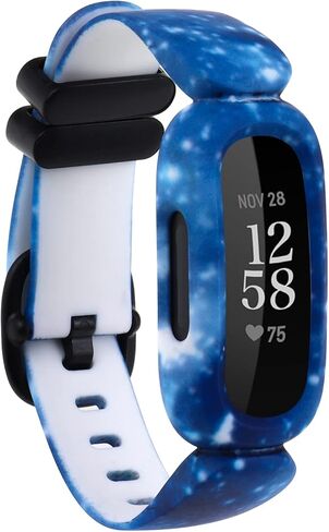Compatible with Fitbit Ace 3 Bands for Kids, Soft Pattern Printed Floral Band Accessories Wristbands Replacement for Fitbit Ace 3 Boys Girls in Saudi Arabia