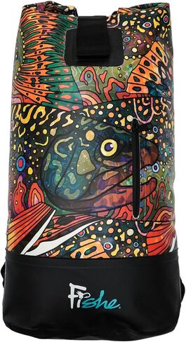 Fishe Wear Waterproof Dry Bag | Beach Backpack, Kayaking Equipment, Boating Must Haves | Camping, Kayak, Canoe Bags (Brookie) in Kuwait