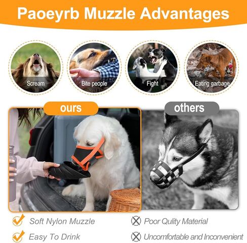 قطعتان من كمامة الكلاب مقاس XXL للكلاب الكبيرة، واقي فم الكلب للكلاب الكبيرة الحجم التي يمكنها تناول الطعام والشراب، كمامة كلب شبكية من النايلون الناعم، لا كمامة للنباح للاستمالة، بيتبول، الراعي الألماني، روتويللر in Kuwait