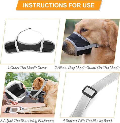 قطعتان من كمامة الكلاب مقاس XXL للكلاب الكبيرة، واقي فم الكلب للكلاب الكبيرة الحجم التي يمكنها تناول الطعام والشراب، كمامة كلب شبكية من النايلون الناعم، لا كمامة للنباح للاستمالة، بيتبول، الراعي الألماني، روتويللر in Kuwait