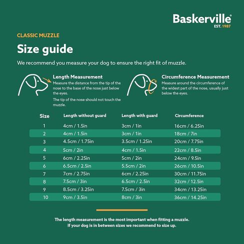 Baskerville Classic Basket Muzzle - Dog can Pant and Drink, Prevents Biting and Food Waste Scavenging, Strong TPR, Ideal for Longer Nosed Dogs, Breathable Dog Training Muzzle for Small Dogs (Size 2) in Saudi Arabia