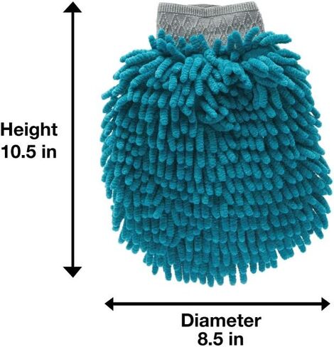 Messy Mutts Microfiber Grooming Mitt | Chenille Microfiber Dog Shammy Mitt | Machine Washable Paw Cleaner | Blue in Kuwait