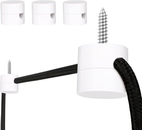 6 Pack Swag Hook for Ceiling Hanging Light, Ceiling Hooks for Hanging Lights, White Pendant Light Hanging Hook, DIY Lamp Hanging Electric Wire Cable Cord Chandelier Fixture Hardware Wall Hook in Saudi Arabia