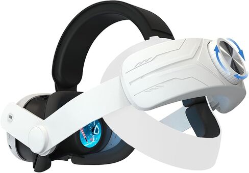 Vakdon Head Strap Compatible with Meta Quest 3, Adjustable Lightweight Elite Strap Accessories Replacement for Oculus Quest 3 Pressure-Free Headband with Soft Cushion for Longer immersion in VR(White) in Saudi Arabia