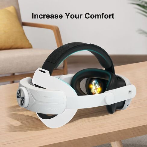 Vakdon Head Strap Compatible with Meta Quest 3, Adjustable Lightweight Elite Strap Accessories Replacement for Oculus Quest 3 Pressure-Free Headband with Soft Cushion for Longer immersion in VR(White) in Saudi Arabia