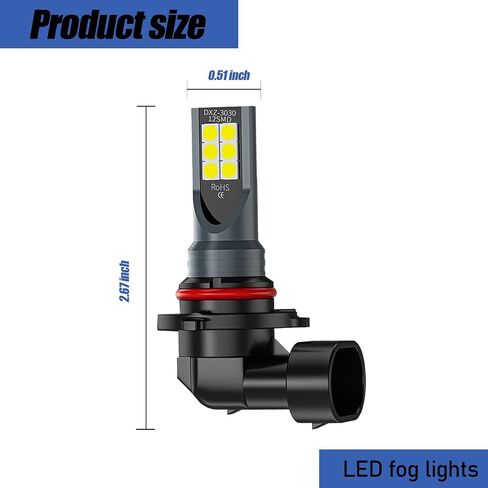2 قطعة H8/H11 لمبة إضاءة الضباب LED للسيارة، 3030 12SMD 1500LM 6000K-7000K فائقة السطوع ومقاومة لدرجات الحرارة العالية وإشارة الانعطاف المقاومة للماء، ملحقات الإضاءة، مناسبة لمعظم موديلات السيارات (أبيض) in Saudi Arabia
