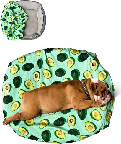 Waterproof Dog Bed Cover, Universal Washable slipcover for pet beds, Fun Avocado Print, Soft Jersey with Waterproofing for Dog/cat (Small/Medium 25 x 21 x 8 inches) in Saudi Arabia
