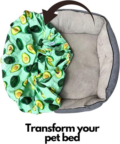 Waterproof Dog Bed Cover, Universal Washable slipcover for pet beds, Fun Avocado Print, Soft Jersey with Waterproofing for Dog/cat (Small/Medium 25 x 21 x 8 inches) in Saudi Arabia