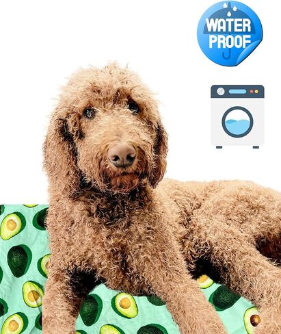 Waterproof Dog Bed Cover, Universal Washable slipcover for pet beds, Fun Avocado Print, Soft Jersey with Waterproofing for Dog/cat (Small/Medium 25 x 21 x 8 inches) in Saudi Arabia