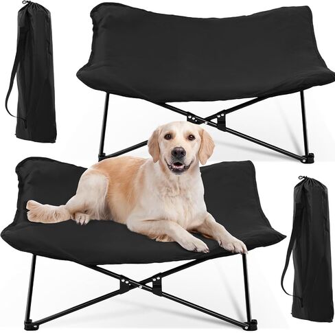 2 Pack Portable Dog Elevated Bed 35 x 35 x 10 Inch Folding Raised Pet Cot with Storage Bags and Washable Padded Cushion for Small Medium Dog Camping Travel Home Outdoor Indoor in Saudi Arabia
