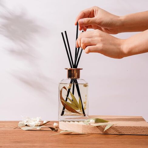 White Peach Oolong Tea Botanical Essential Oil Reed Diffuser Set/6.7oz/Fresh Bamboo, Eucalyptus/Decorative Air Freshener/Home, Office, Room Décor/Aromatherapy Gift/Scentsy Home Fragrance in Saudi Arabia
