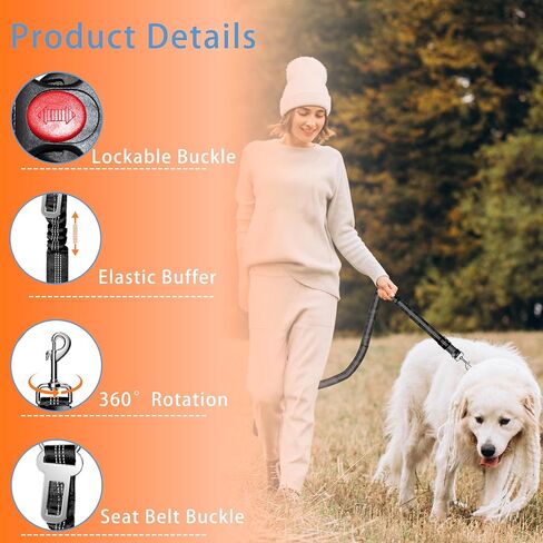 Dog Car Seat Belt for Car, 3 Piece Set Retractable Dog Car Harness Adjustable Reflective Dog Seatbelt for Vehicle Headrests, Dog Safety Restraint Seatbelt Heavy Duty& High Elastics, Black in Saudi Arabia