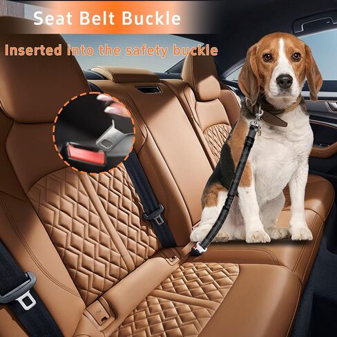 Dog Car Seat Belt for Car, 3 Piece Set Retractable Dog Car Harness Adjustable Reflective Dog Seatbelt for Vehicle Headrests, Dog Safety Restraint Seatbelt Heavy Duty& High Elastics, Black in Saudi Arabia