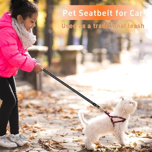Dog Car Seat Belt for Car, 3 Piece Set Retractable Dog Car Harness Adjustable Reflective Dog Seatbelt for Vehicle Headrests, Dog Safety Restraint Seatbelt Heavy Duty& High Elastics, Black in Saudi Arabia