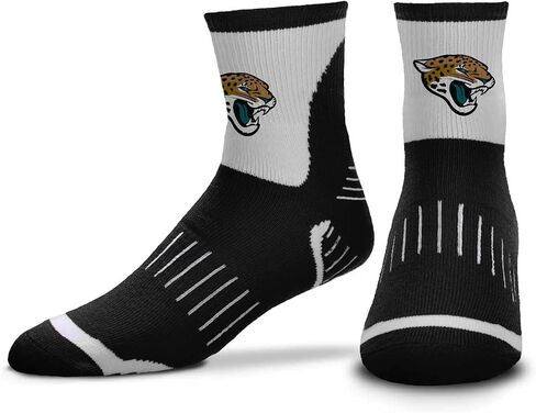 من أجل جوارب Bare Feet NFL Performance ربع الطول - مزيج من البوليستر - للرجال والنساء - أربطة ضغط - جوارب عالية الأداء (Jacksonville Jaguars - أسود، متوسط ​​للبالغين) in Saudi Arabia