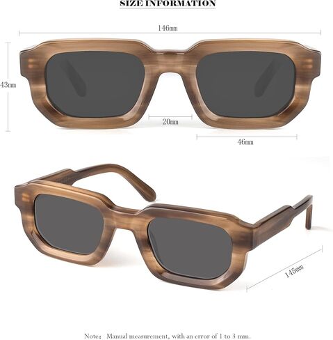 نظارات شمسية مستطيلة عصرية للنساء والرجال، وضوح عالي الوضوح، وحماية من الأشعة فوق البنفسجية، وتقليل الوهج A037 in Kuwait