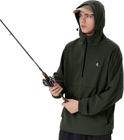 سترة صيفية للرجال خفيفة الوزن للحماية من الشمس سترة واقية من الرياح لصيد الأسماك بعامل حماية من الشمس SPF 50+ 1/2 سحاب in Kuwait